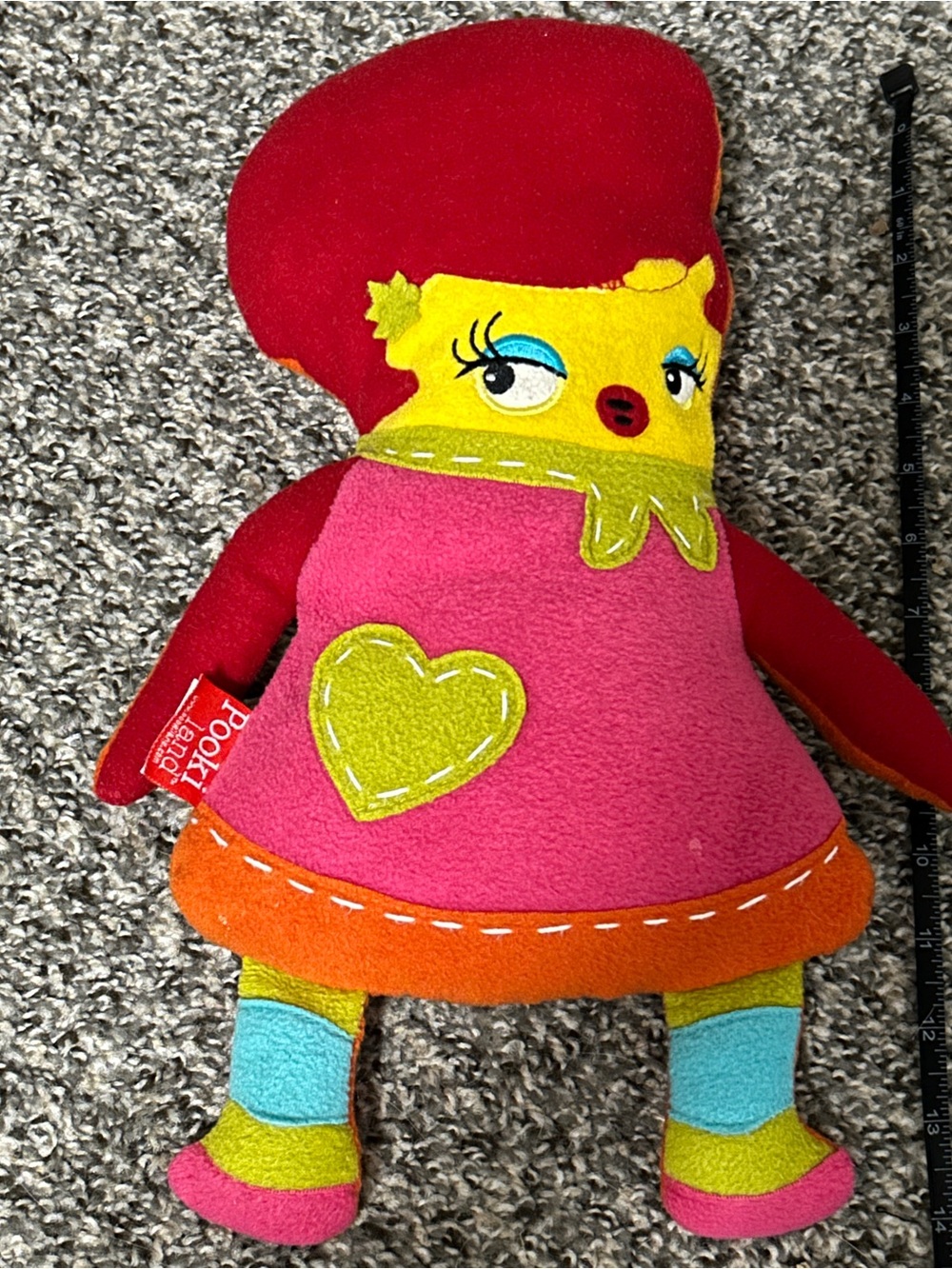 Vtg Y2K Pooki & Co PookiLand Plush Character Zoe Colorful Weird 15” Paris Rare